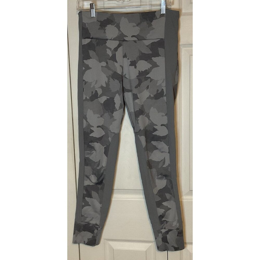 Athleta Pants Essex Camo Hybrid Tight Leggings‎ Gray Zip Pocket Medium